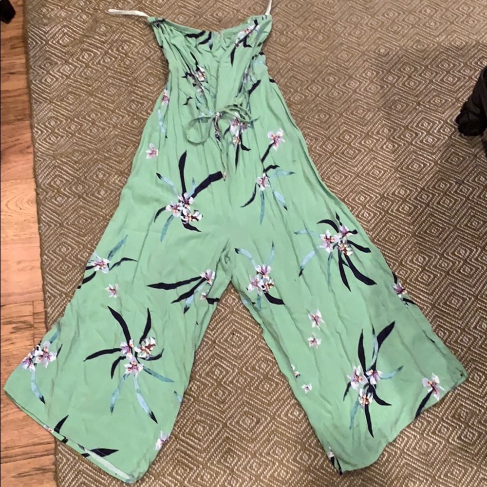 Green, floral, jumper